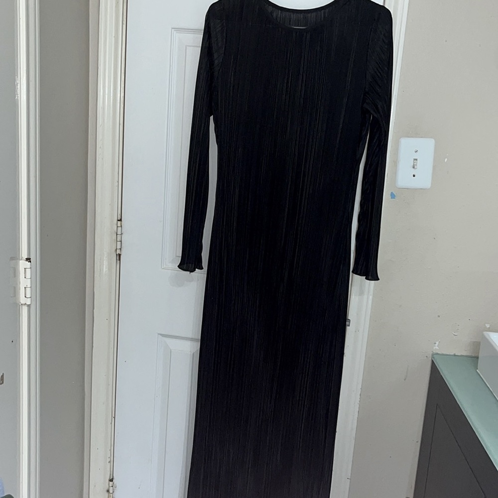 Black long sleeve see through dress